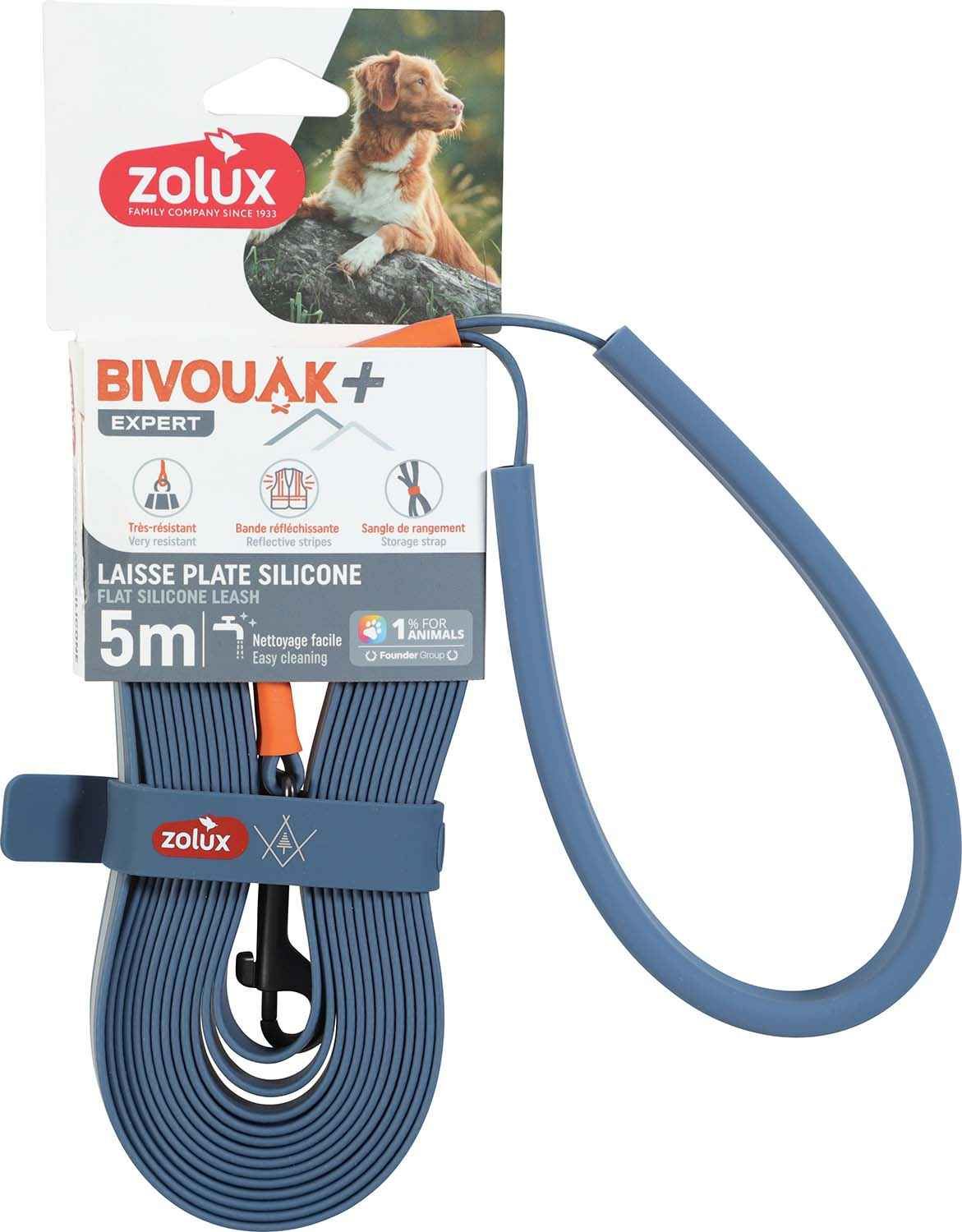 Meilleurs prix pour Longe Plate En Silicone Bleu Bivouak 5 M