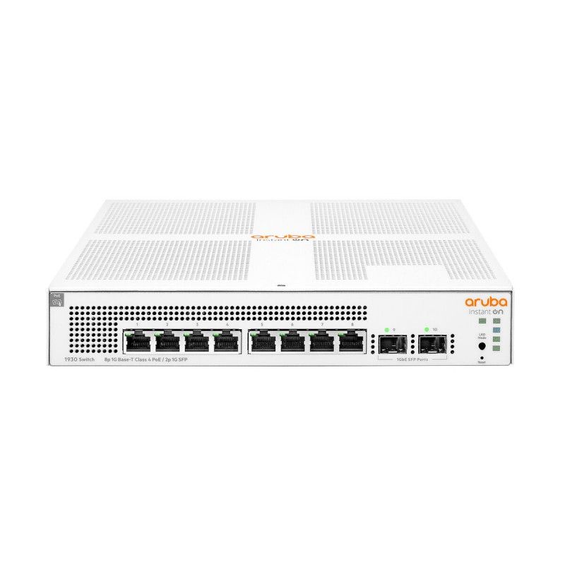 HPE Networking Instant On 1930 8G Class4 PoE 2SFP Switch Commutateur C2+ Géré 8 x 101001000 PoE+ + 2 x Gigabit SFP Montable sur rack PoE+