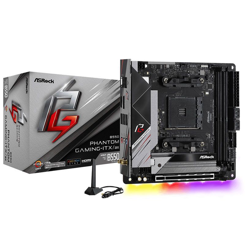 Asrock B550 Phantom Gaming ITXa AMD B550 Emplacement AM4 mini ITX Neuf - vue 4