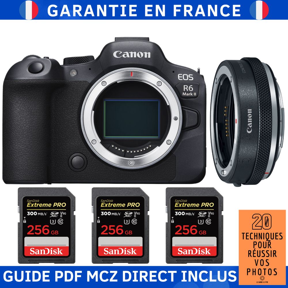 Canon EOS R6 Mark II + Canon EF EOS R Premium + 3 SanDisk Extreme PRO UHS II SDXC 300 MB/ + Guide PDF MCZ DIRECT '20 TECHNIQUES POUR RÉUSSIR VOS PHOTOS - vue 4