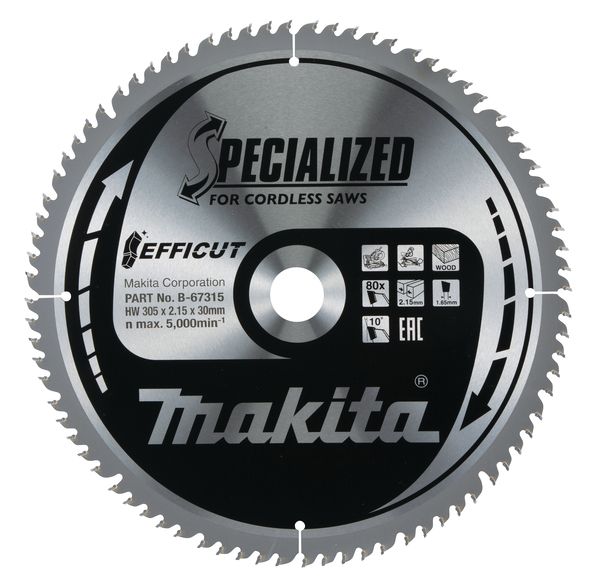 Makita EFFICUT Lame de scie 305x30 mm 80 dents B 67315