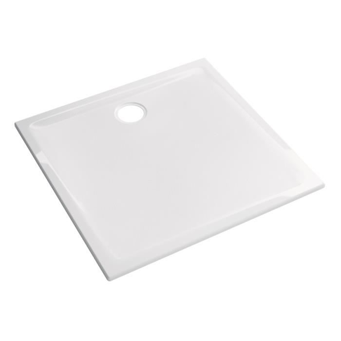 Allia Receveur Prima céramique 80x80 ultra-plat à encastrer avec traitement antigliss émaillé 4 côtés traitement antigliss pn18 d...