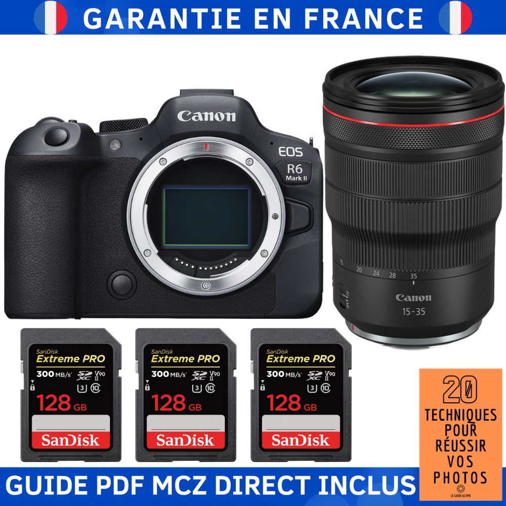Canon EOS R6 Mark II + RF 15 35mm f2.8 IS USM + 3 SanDisk Extreme PRO UHS II SDXC 300 MB/ + Guide PDF MCZ DIRECT '20 TECHNIQUES POUR RÉUSSIR VOS PHOTOS - vue 4