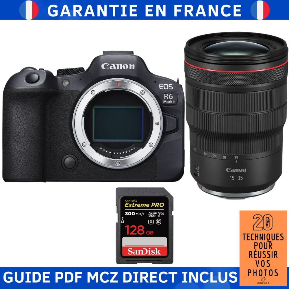 Canon EOS R6 Mark II + RF 15 35mm f2.8 IS USM + 1 SanDisk Extreme PRO UHS II SDXC 300 MB/ + Guide PDF MCZ DIRECT '20 TECHNIQUES POUR RÉUSSIR VOS PHOTOS - vue 2