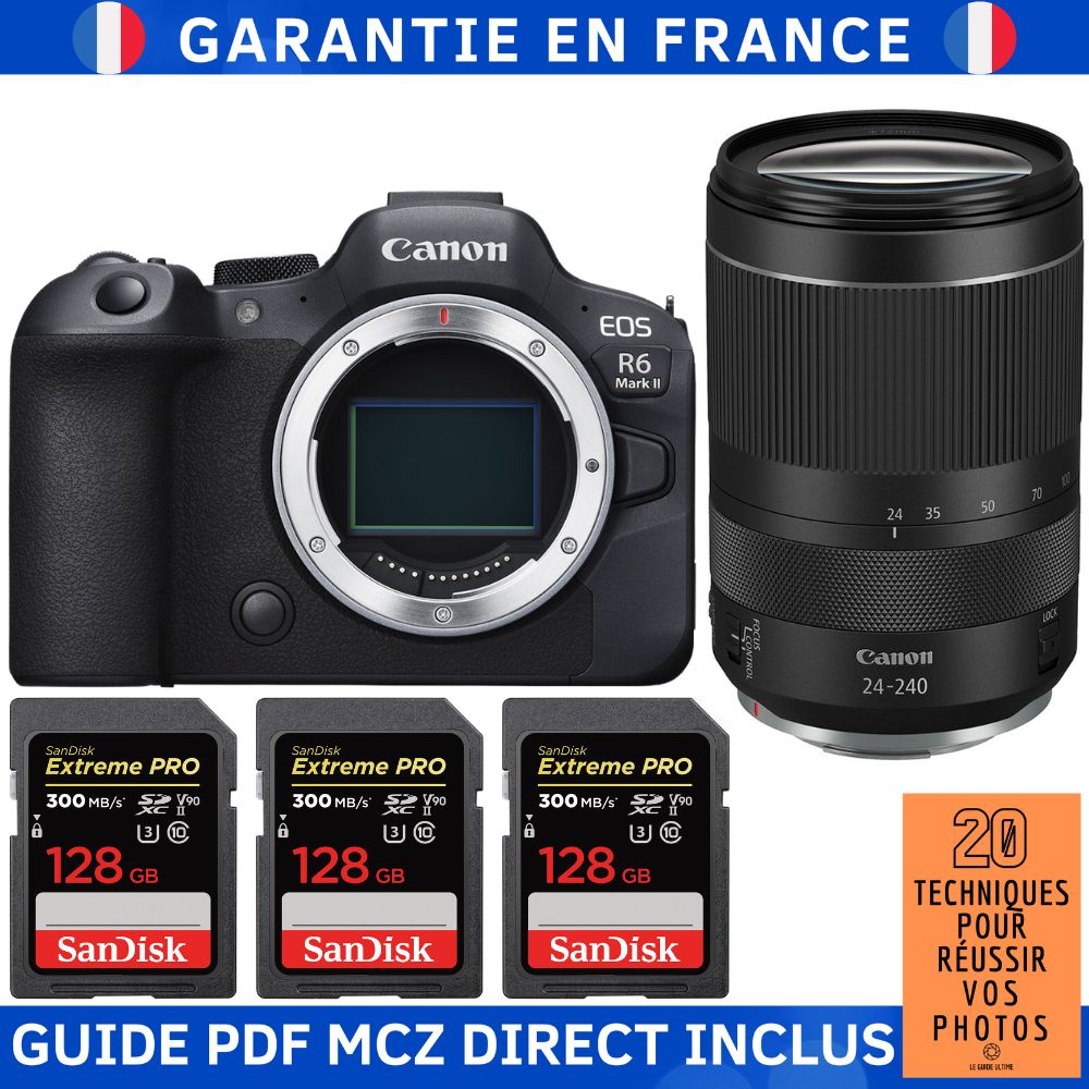 Canon EOS R6 Mark II + RF 24 240mm f4 6.3 IS USM + 3 SanDisk Extreme PRO UHS II SDXC 300 MB/ + Guide PDF MCZ DIRECT '20 TECHNIQUES POUR RÉUSSIR VOS PHOTOS - vue 4