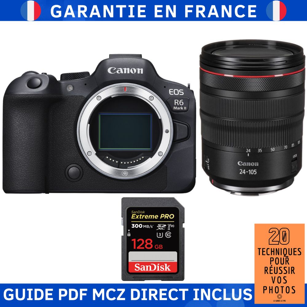 Canon EOS R6 Mark II + RF 24 105mm f4 IS USM + 1 SanDisk Extreme PRO UHS II SDXC 300 MB/ + Guide PDF MCZ DIRECT '20 TECHNIQUES POUR RÉUSSIR VOS PHOTOS - vue 3