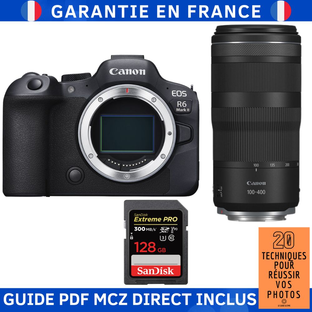 Canon EOS R6 Mark II + RF 100 400mm f5.6 8 IS USM + 1 SanDisk Extreme PRO UHS II SDXC 300 MB/ + Guide PDF MCZ DIRECT '20 TECHNIQUES POUR RÉUSSIR VOS PHOTOS - vue 2