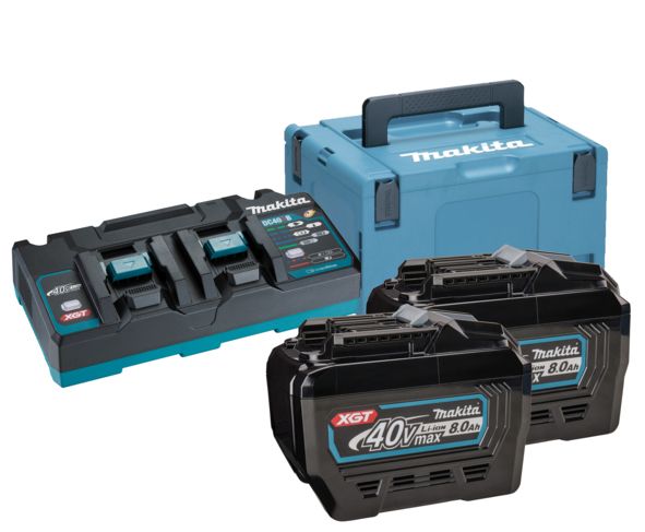 POWERPACK BL4080F: 2x accu BL4080F + chargeur rapide DC40RB dans un coffret MAKPAC III Makita 191Y97 1