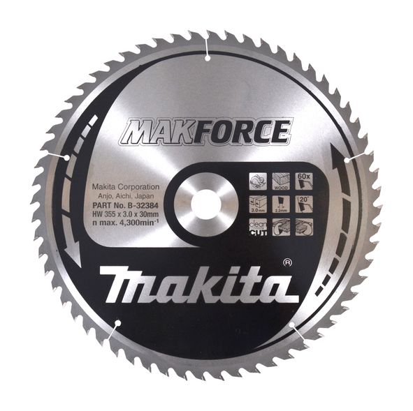 Lame de scie MAKFORCE B 32384 pour une coupe nette dans le bois Medium Cut Makita B 32384