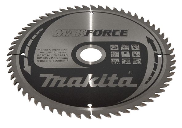 Lame de scie MAKFORCE B 32415 pour une coupe extra nette dans le bois Extra Fine Cut Makita B 32415