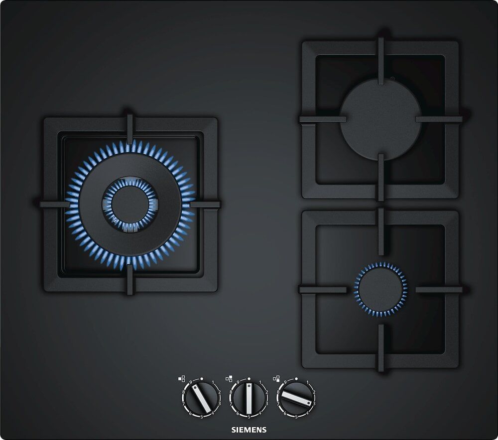 SIEMENS Table de cuisson gaz Dessus verre trempé 3 brûleurs dont 1 Wok 4 kW EP6A6CB20 - vue 6