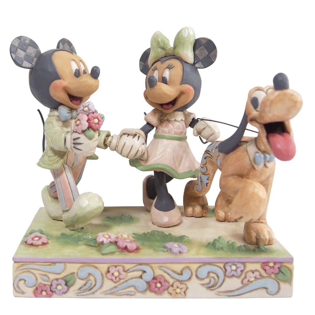 Figurine Collection Mickey, Minnie Et Pluto White Woodland