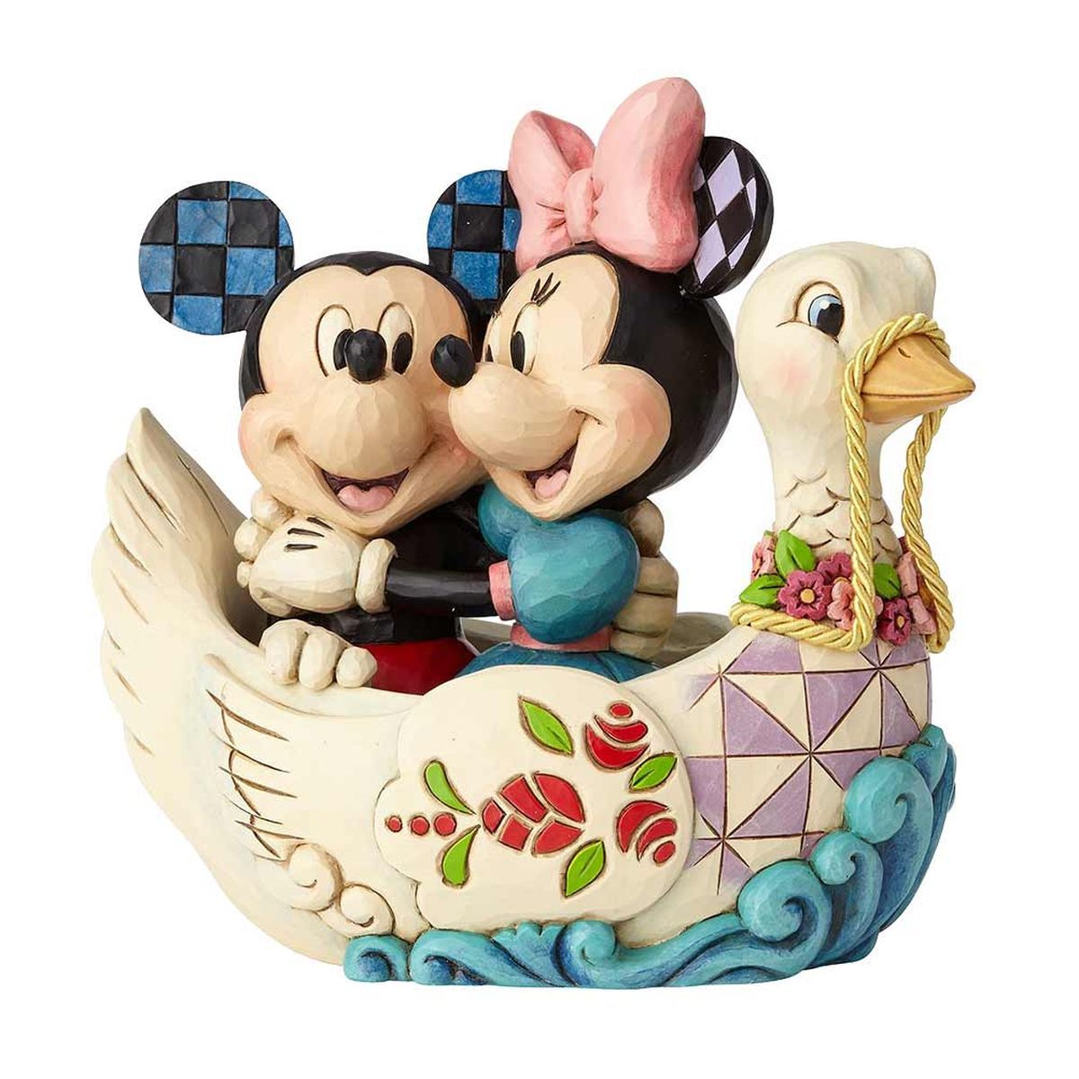 Figurine Collection Mickey Et Minnie Bateau Cygne