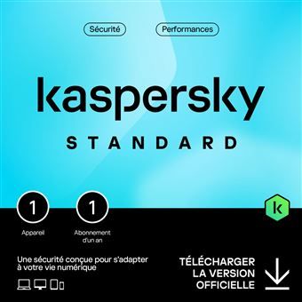Antivirus Kaspersky Standard 2023, 1poste 1an (Kl1041f5afs)