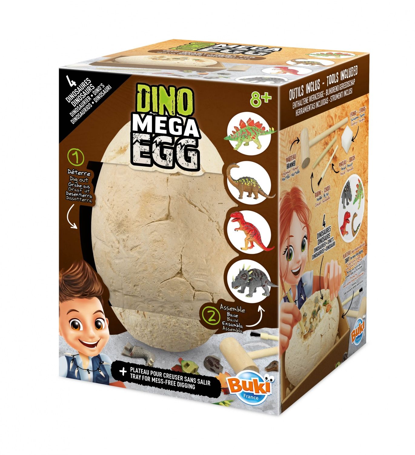 Kit de fouille Mega Dino avec œuf géant de 20 cm et 4 puzzles de dinosaures Neuf - vue 3