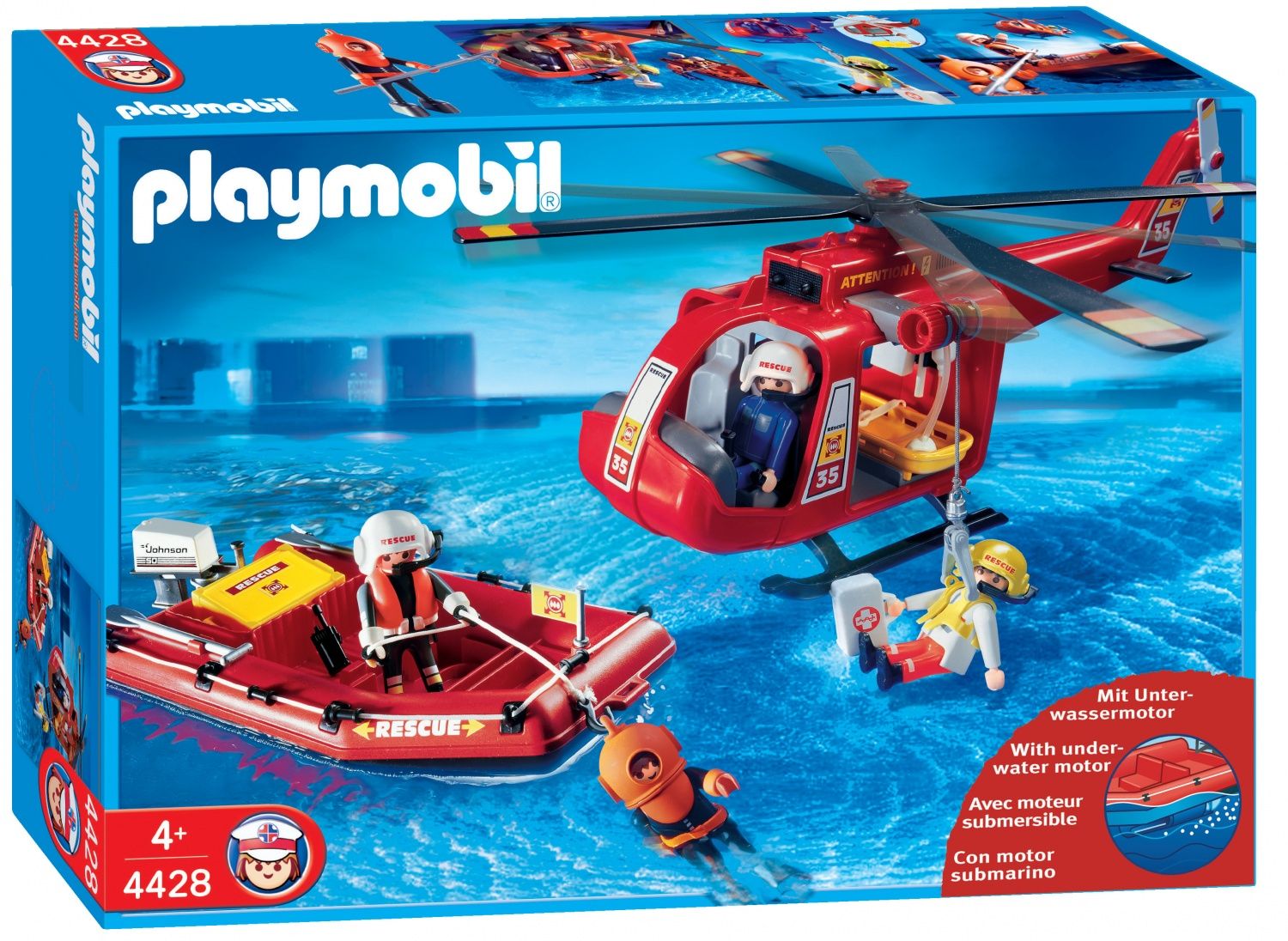 Playmobil 4428 Sauveteurs / Hélicoptère / Bateau