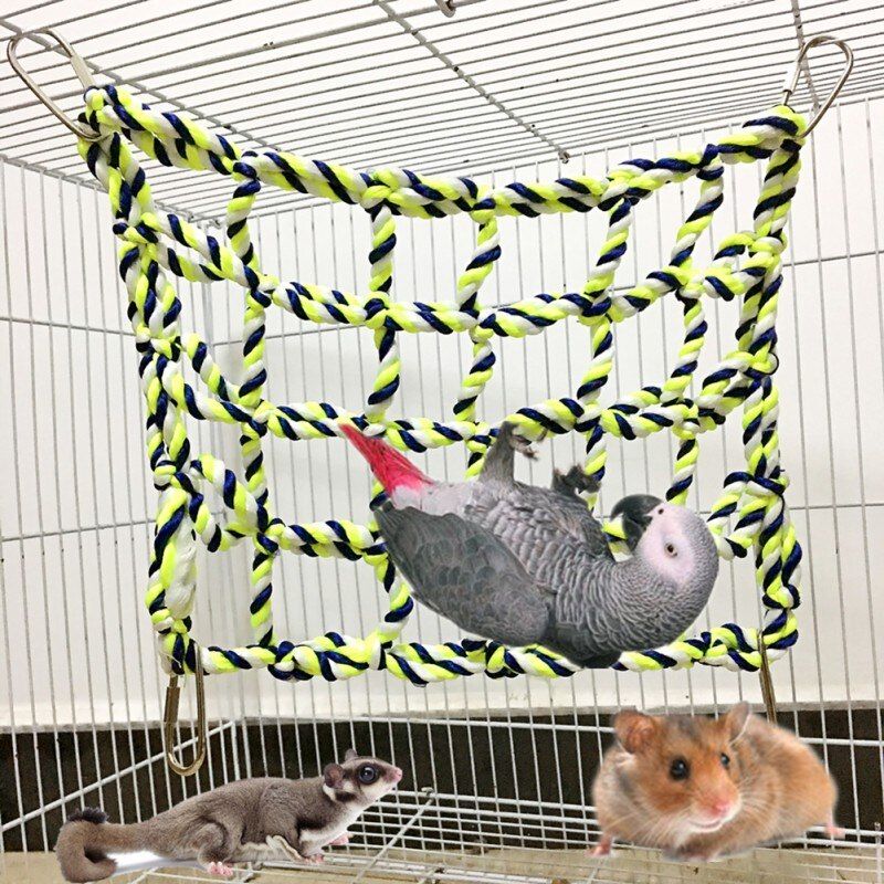 Hamac Pour Animaux De Compagnie Jouet Hamster Filet Hamac Écureuil Chiot Maison Balcon Tissage Coloré