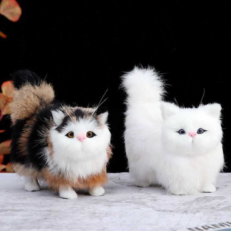 Meilleurs prix pour Réel Laineux Chat Poupées Simulation Animal Jouet Chat Écrasera Le Chat En Peluche Pour Enfants Cadeau D'anniversaire