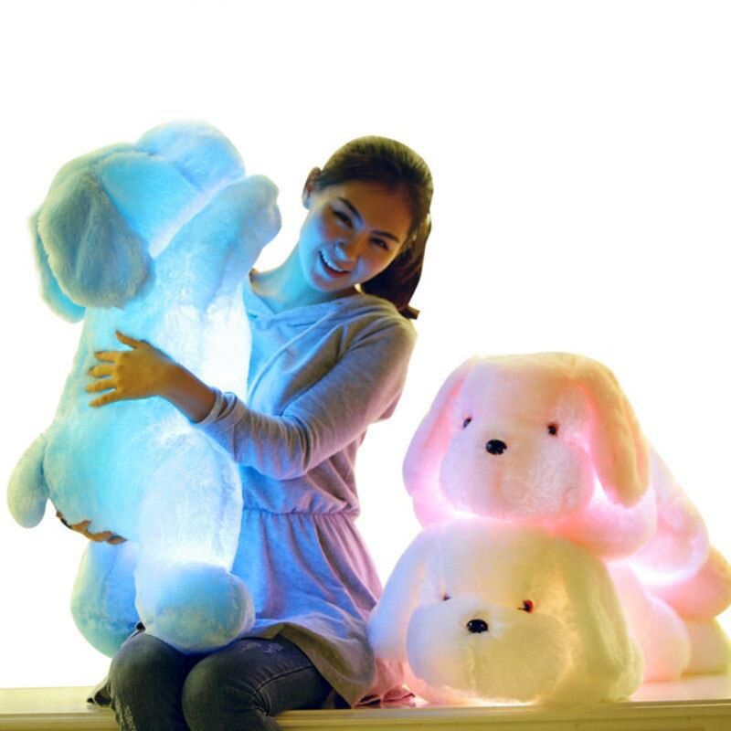 Offre Spéciale 50cm Chien En Peluche Lumineux Créatif Avec Lumière Led Coy Peluches Jouets En Peluche Lumineux Cadeau Rouge