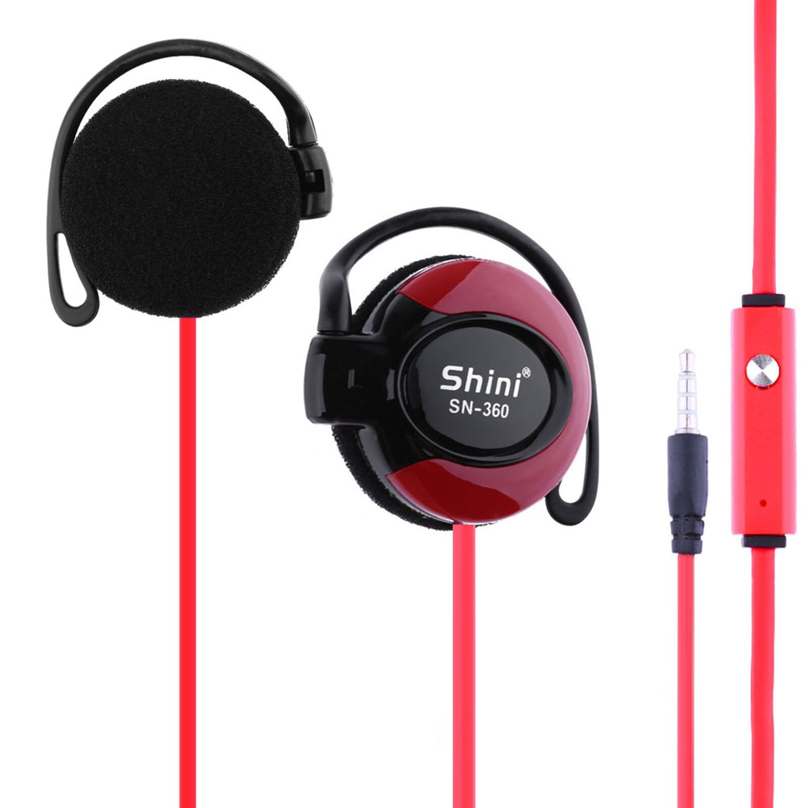 docooler SHINI SN-360 Filaire Stéréo Casque Oreille Crochet Casque 3.5mm Prise Gaming Sport Casque avec Micro pour Téléphone Garage