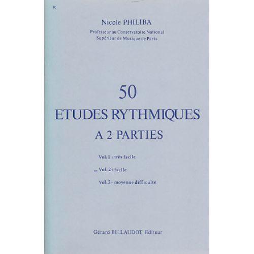 Philiba Nicole 50 Etudes Rythmiques A 2 Parties Vol2 Facile