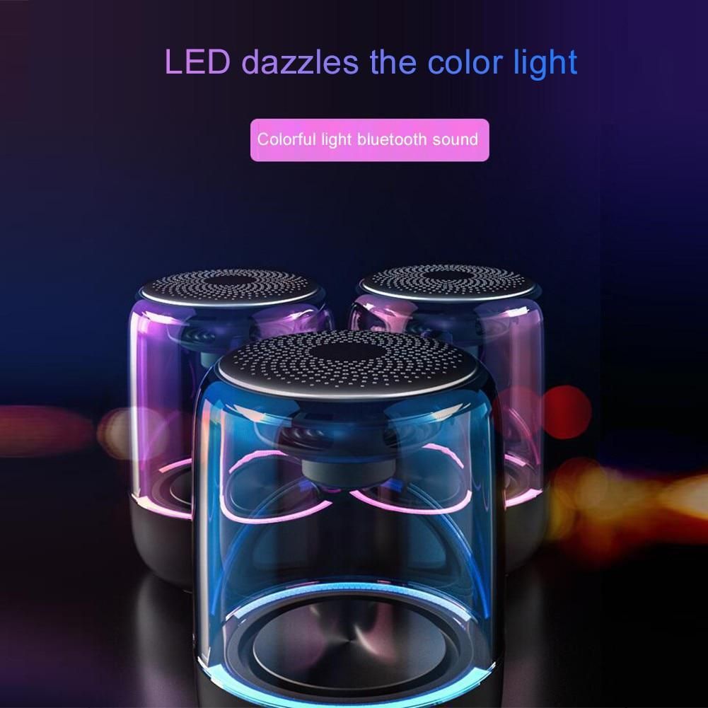 C7 Haut-parleur sans fil Bluetooth Stéréo TWS Subwoofer Mini Sound Box Haut-parleur portable avec support de lumière LED couleur ...