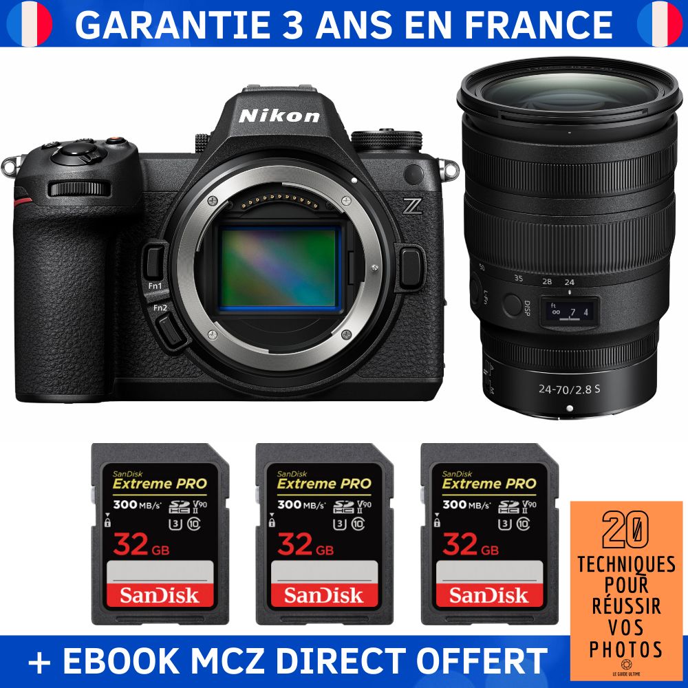 Nikon Z6 III + Z 24 70mm f2.8 + 3 SanDisk Extreme PRO UHS II SDXC 300 MB/ + Ebook '20 Techniques pour Réussir vos Photos' Appareil Photo Hybride Nikon - vue 2