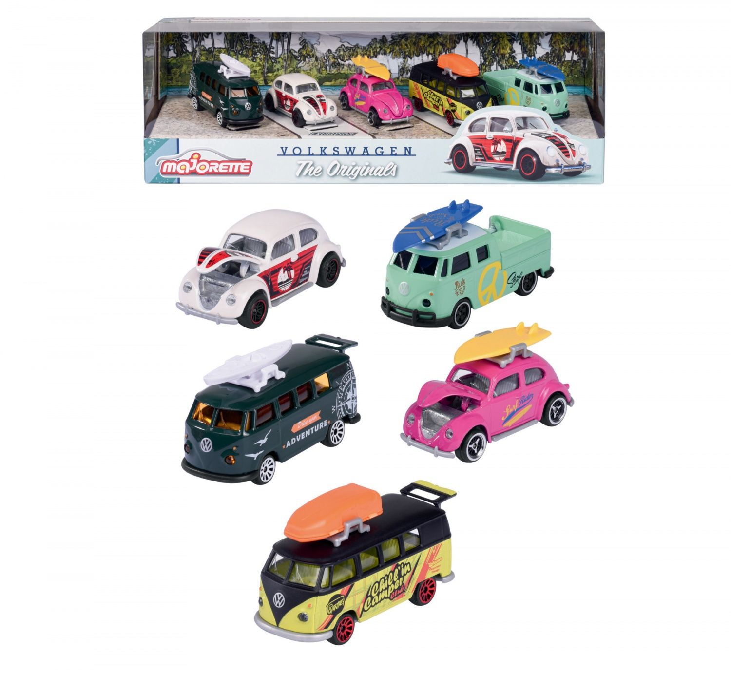 Voitures Majorette - Coffret 5 véhicules Volkwagen The Originals