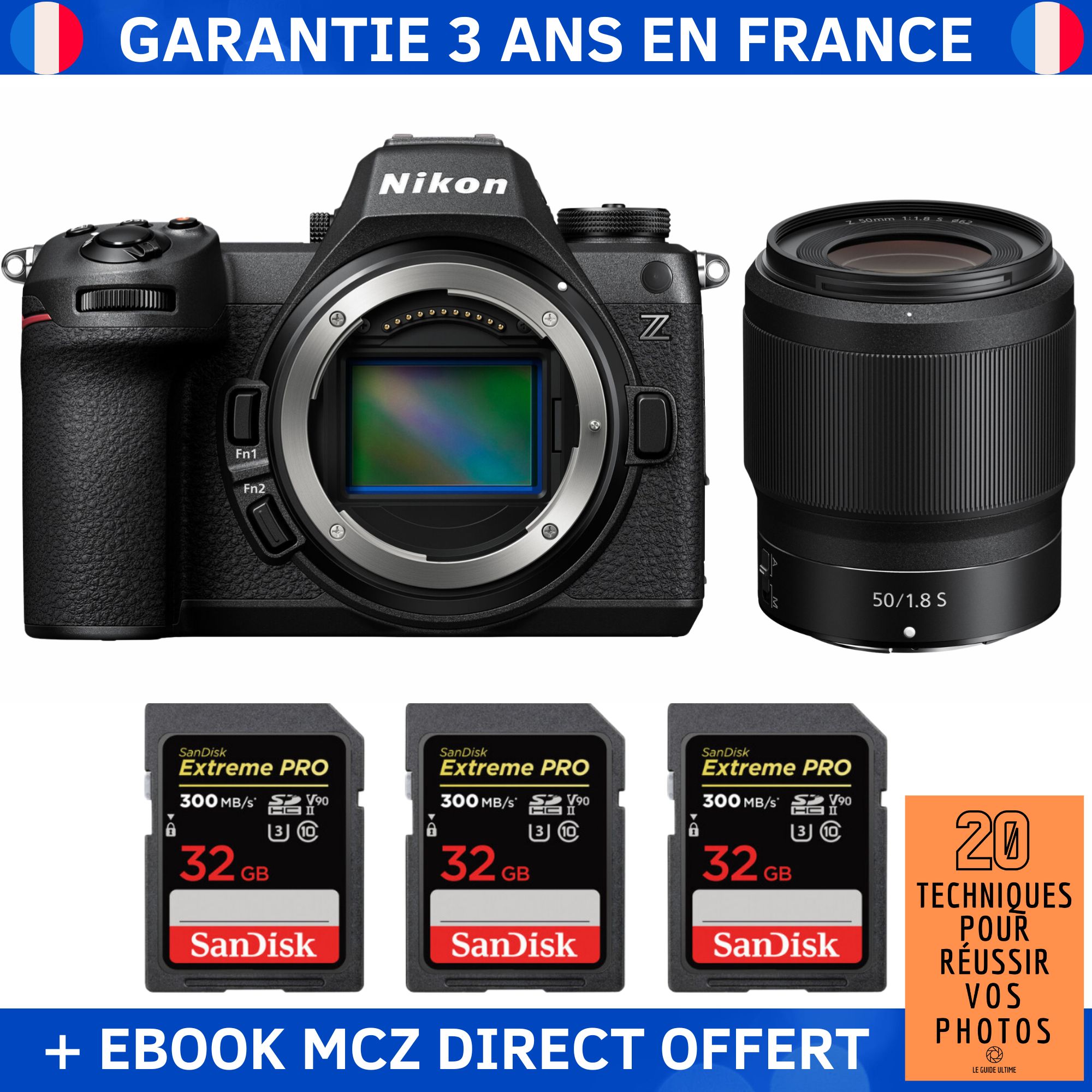 Nikon Z6 III + Z 50mm f1.8 + 3 SanDisk Extreme PRO UHS II SDXC 300 MB/ + Ebook '20 Techniques pour Réussir vos Photos' Appareil Photo Hybride Nikon - vue 3