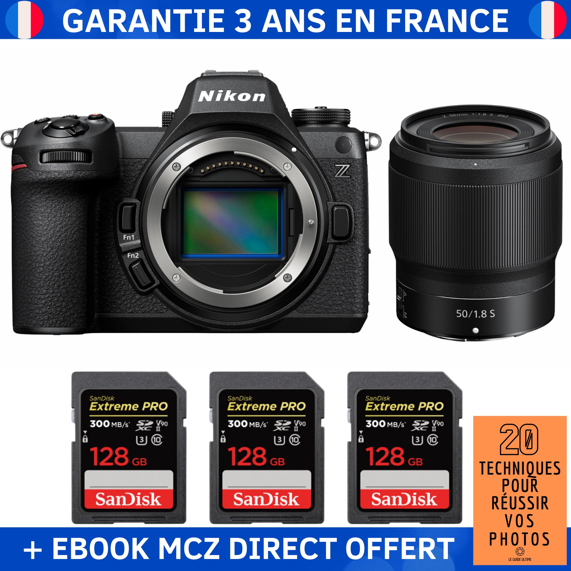 Nikon Z6 III + Z 50mm f1.8 + 3 SanDisk Extreme PRO UHS II SDXC 300 MB/ + Ebook '20 Techniques pour Réussir vos Photos' Appareil Photo Hybride Nikon - vue 4