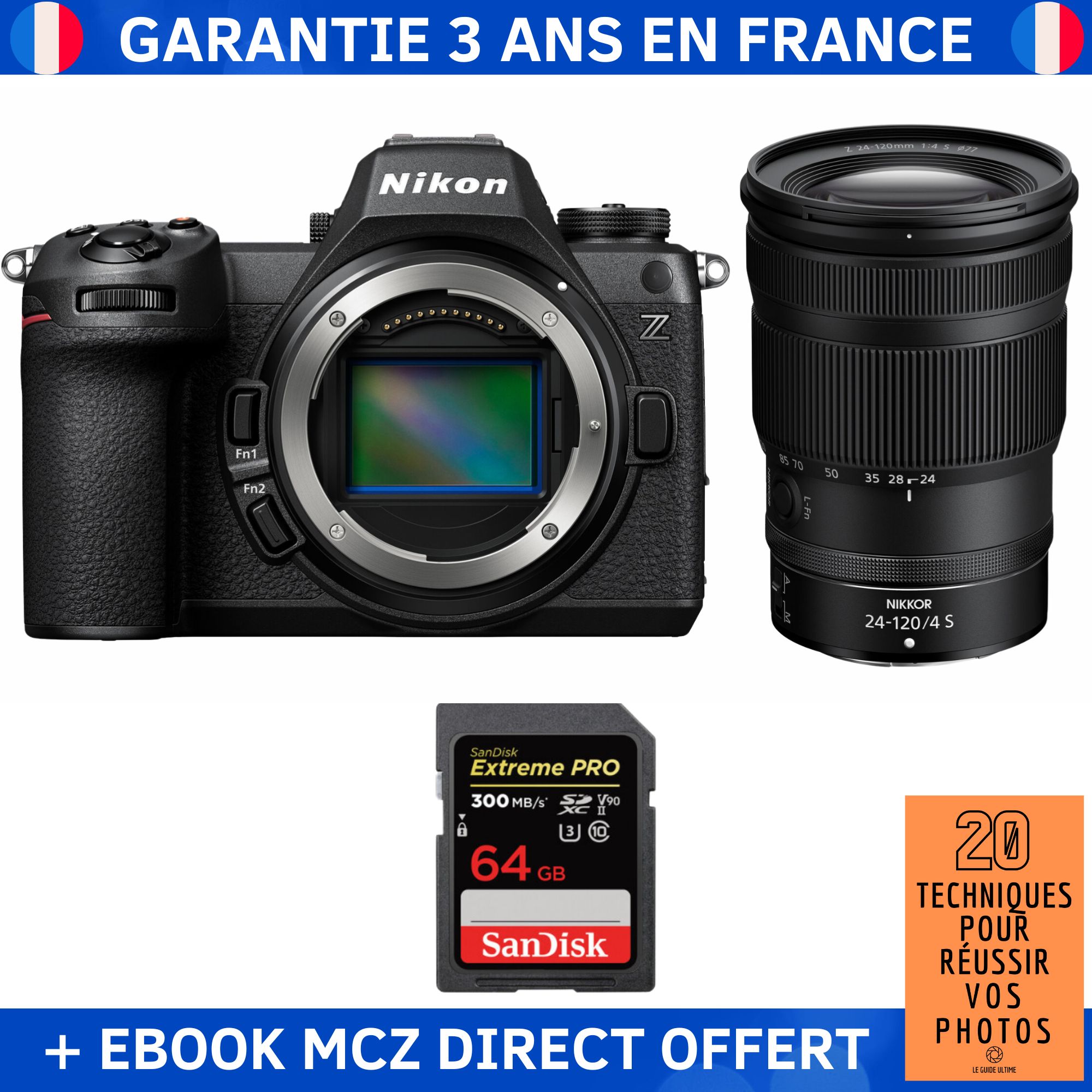Nikon Z6 III + Z 24 120mm f4 + 1 SanDisk Extreme PRO UHS II SDXC 300 MB/ + Ebook '20 Techniques pour Réussir vos Photos' Appareil Photo Hybride Nikon - vue 5