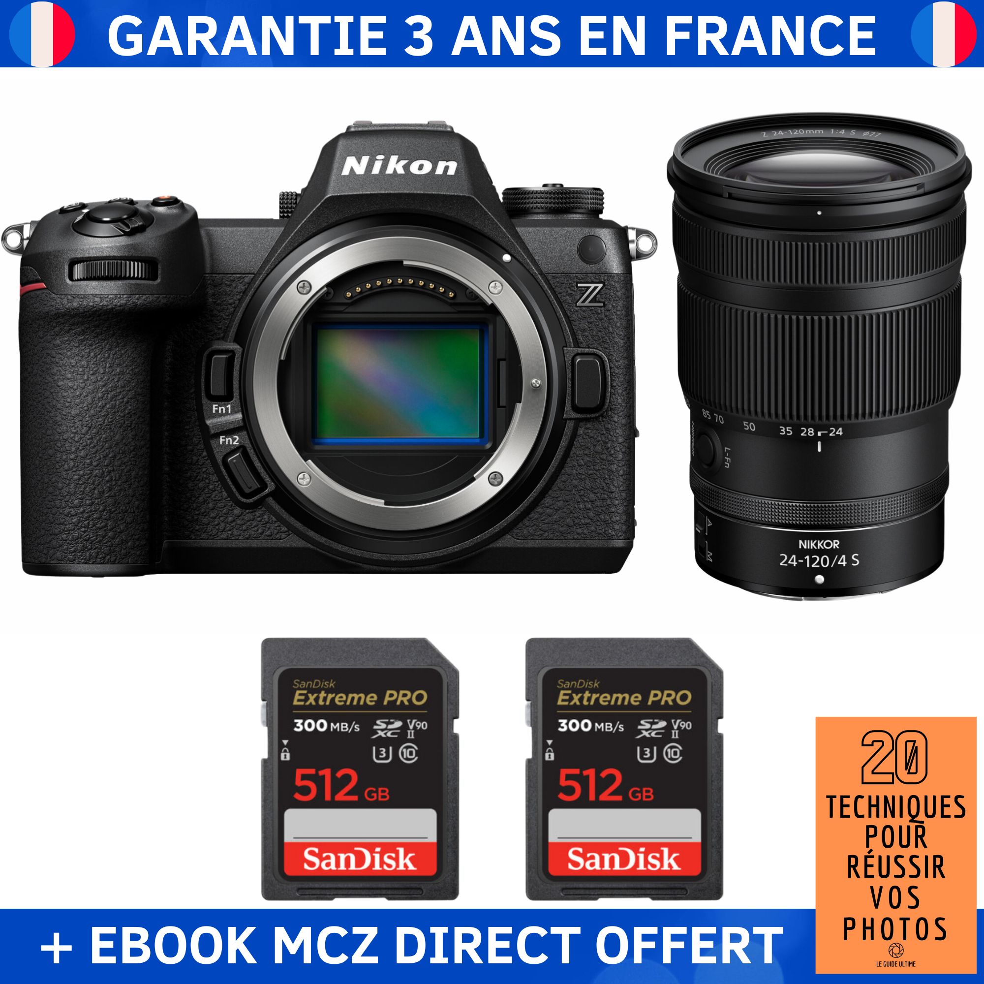 Nikon Z6 III + Z 24 120mm f4 + 2 SanDisk Extreme PRO UHS II SDXC 300 MB/ + Ebook '20 Techniques pour Réussir vos Photos' Appareil Photo Hybride Nikon - vue 4