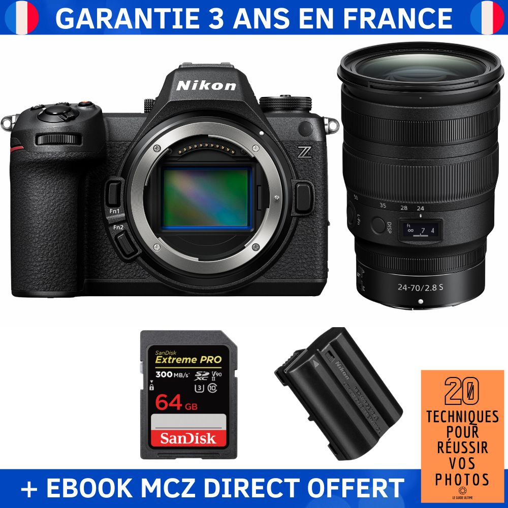 Nikon Z6 III + Z 24 70mm f2.8 + 1 SanDisk Extreme PRO UHS II SDXC 300 MB/ + 1 Nikon EN EL15c + Ebook '20 Techniques pour Réussir vos Photos' Appareil Photo Hybride Nikon - vue 5