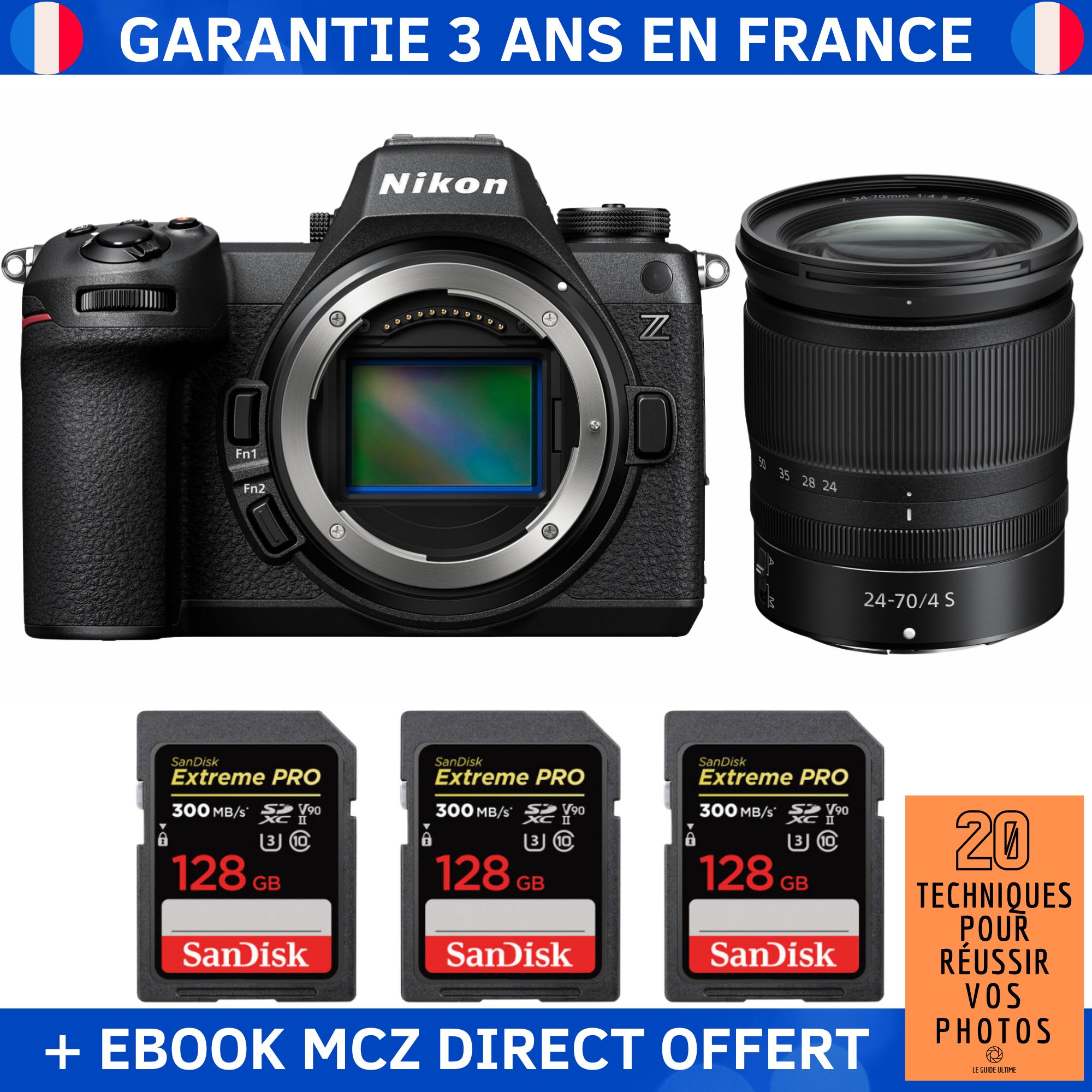 Nikon Z6 III + Z 24 70mm f4 + 3 SanDisk Extreme PRO UHS II SDXC 300 MB/ + Ebook '20 Techniques pour Réussir vos Photos' Appareil Photo Hybride Nikon - vue 3