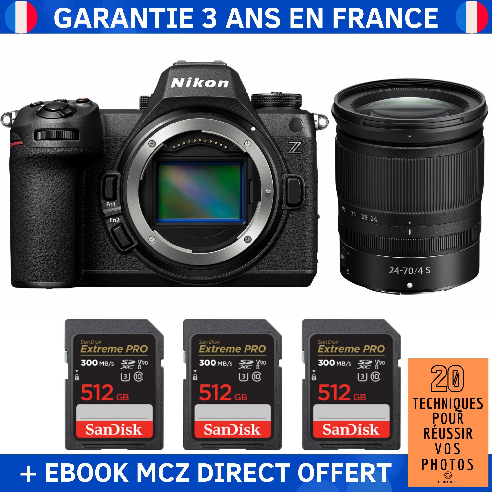 Nikon Z6 III + Z 24 70mm f4 + 3 SanDisk Extreme PRO UHS II SDXC 300 MB/ + Ebook '20 Techniques pour Réussir vos Photos' Appareil Photo Hybride Nikon - vue 2