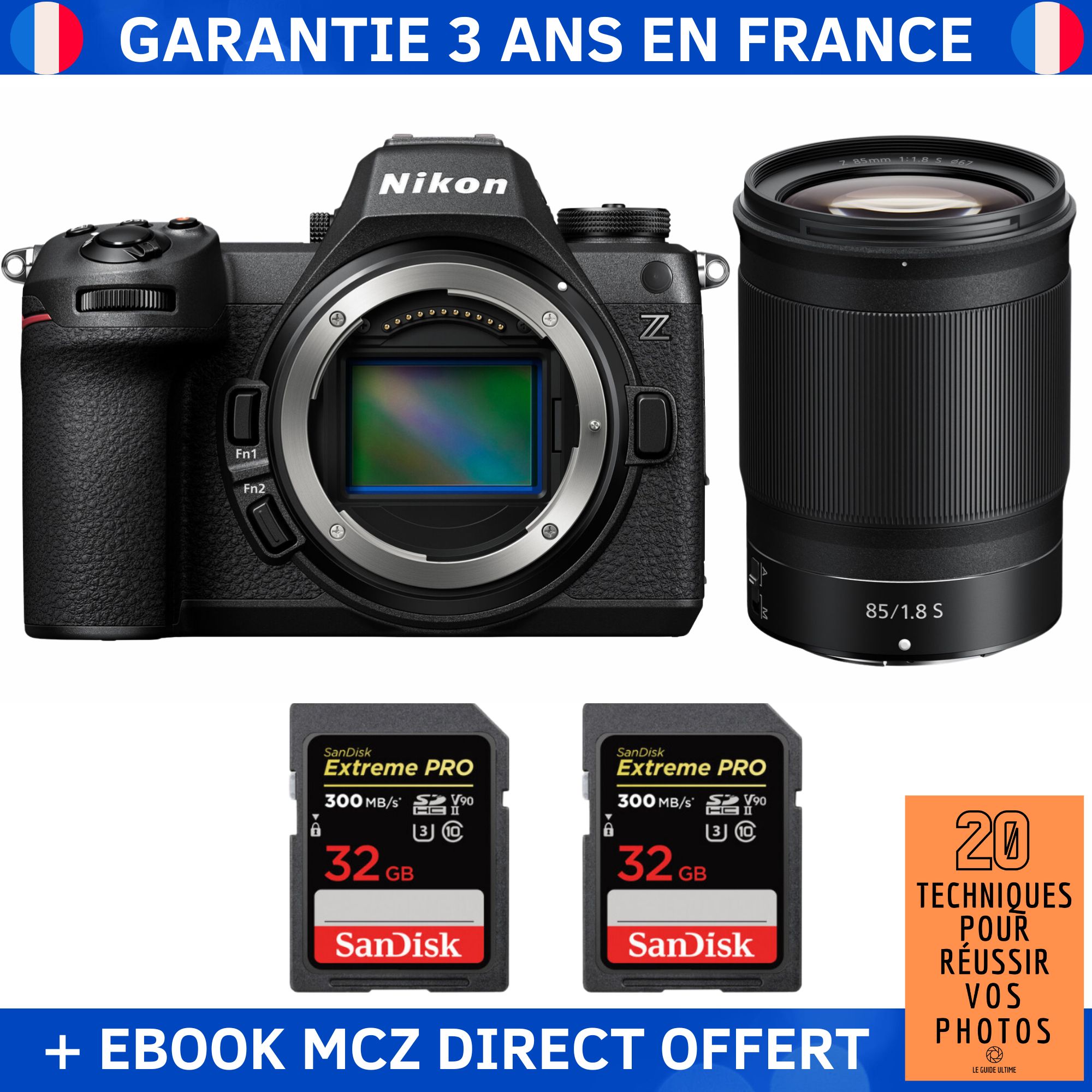 Nikon Z6 III + Z 85mm f1.8 + 2 SanDisk Extreme PRO UHS II SDXC 300 MB/ + Ebook '20 Techniques pour Réussir vos Photos' Appareil Photo Hybride Nikon - vue 3