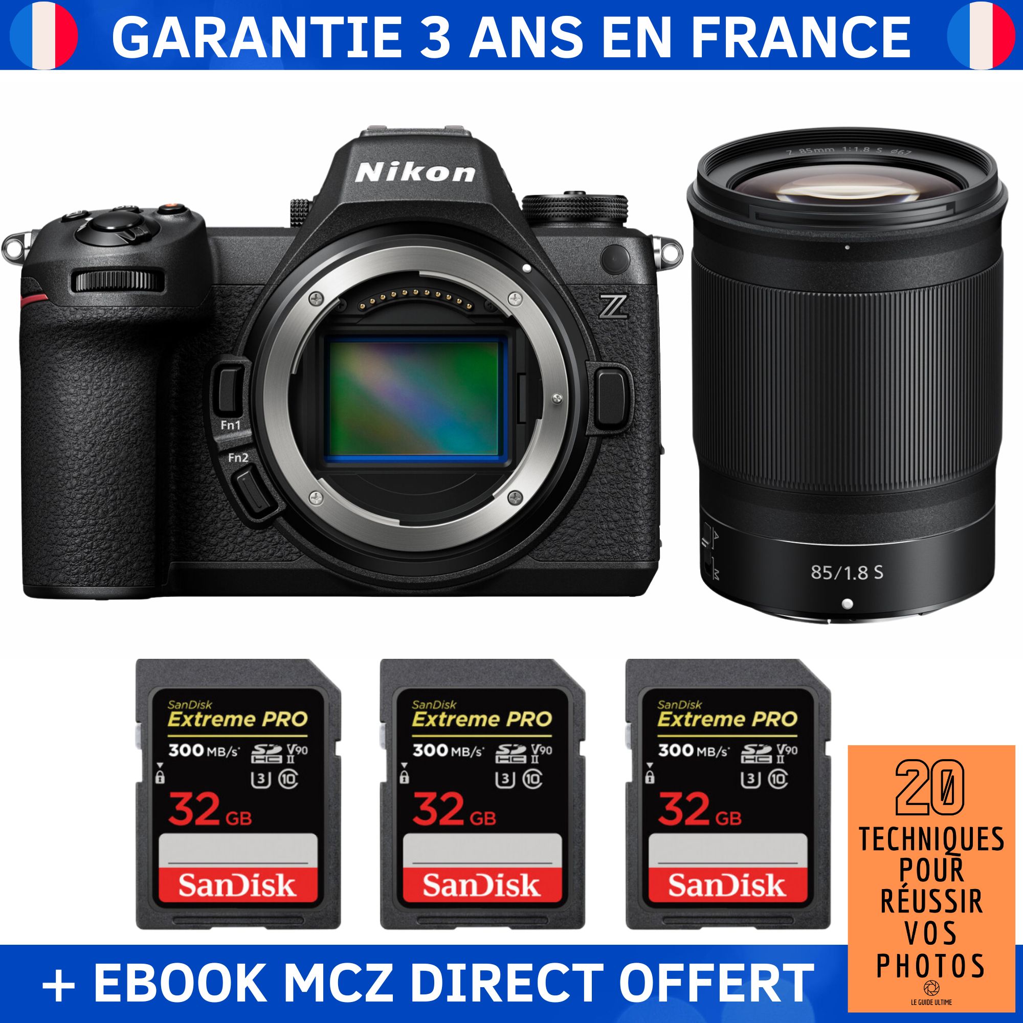 Nikon Z6 III + Z 85mm f1.8 + 3 SanDisk Extreme PRO UHS II SDXC 300 MB/ + Ebook '20 Techniques pour Réussir vos Photos' Appareil Photo Hybride Nikon - vue 4