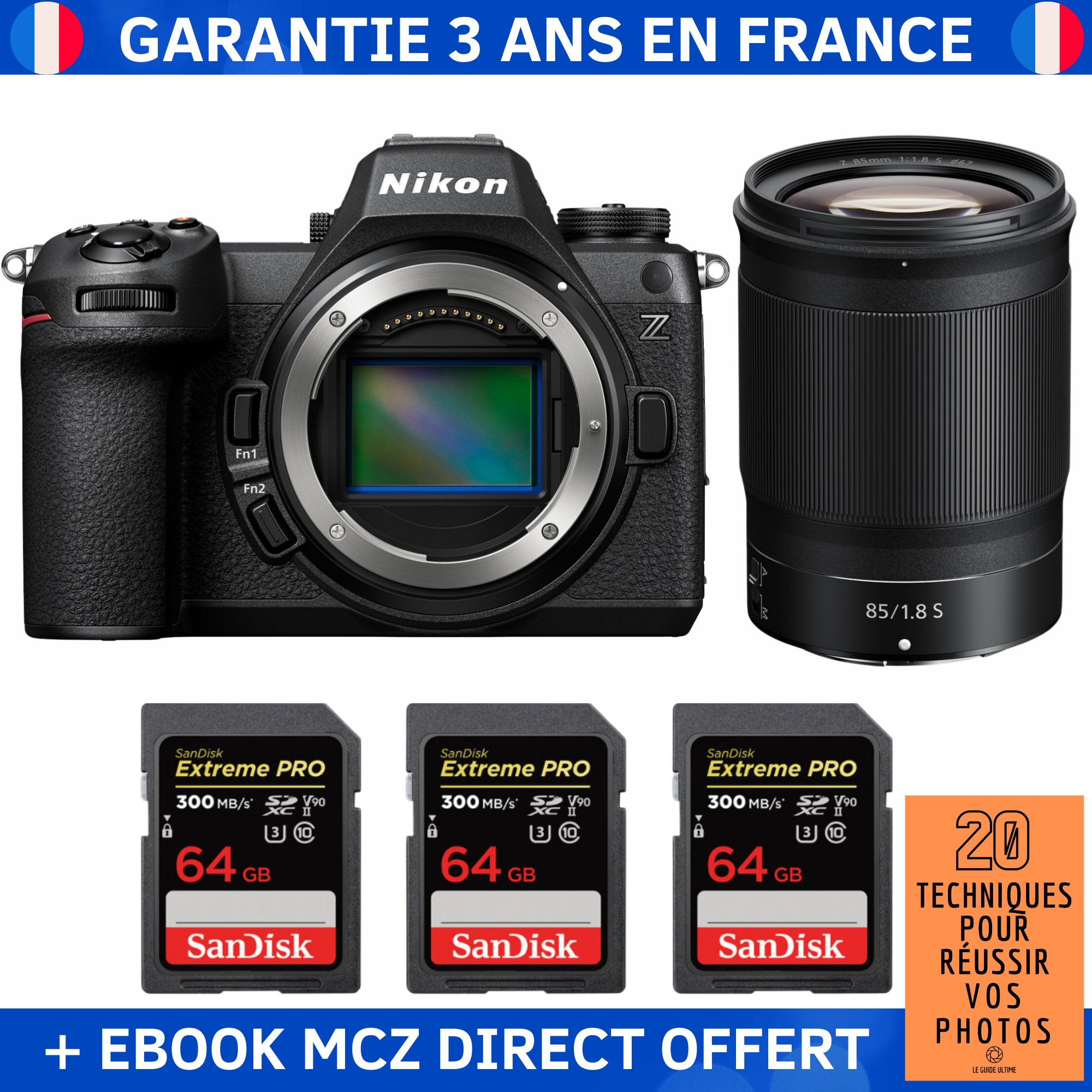Nikon Z6 III + Z 85mm f1.8 + 3 SanDisk Extreme PRO UHS II SDXC 300 MB/ + Ebook '20 Techniques pour Réussir vos Photos' Appareil Photo Hybride Nikon - vue 3