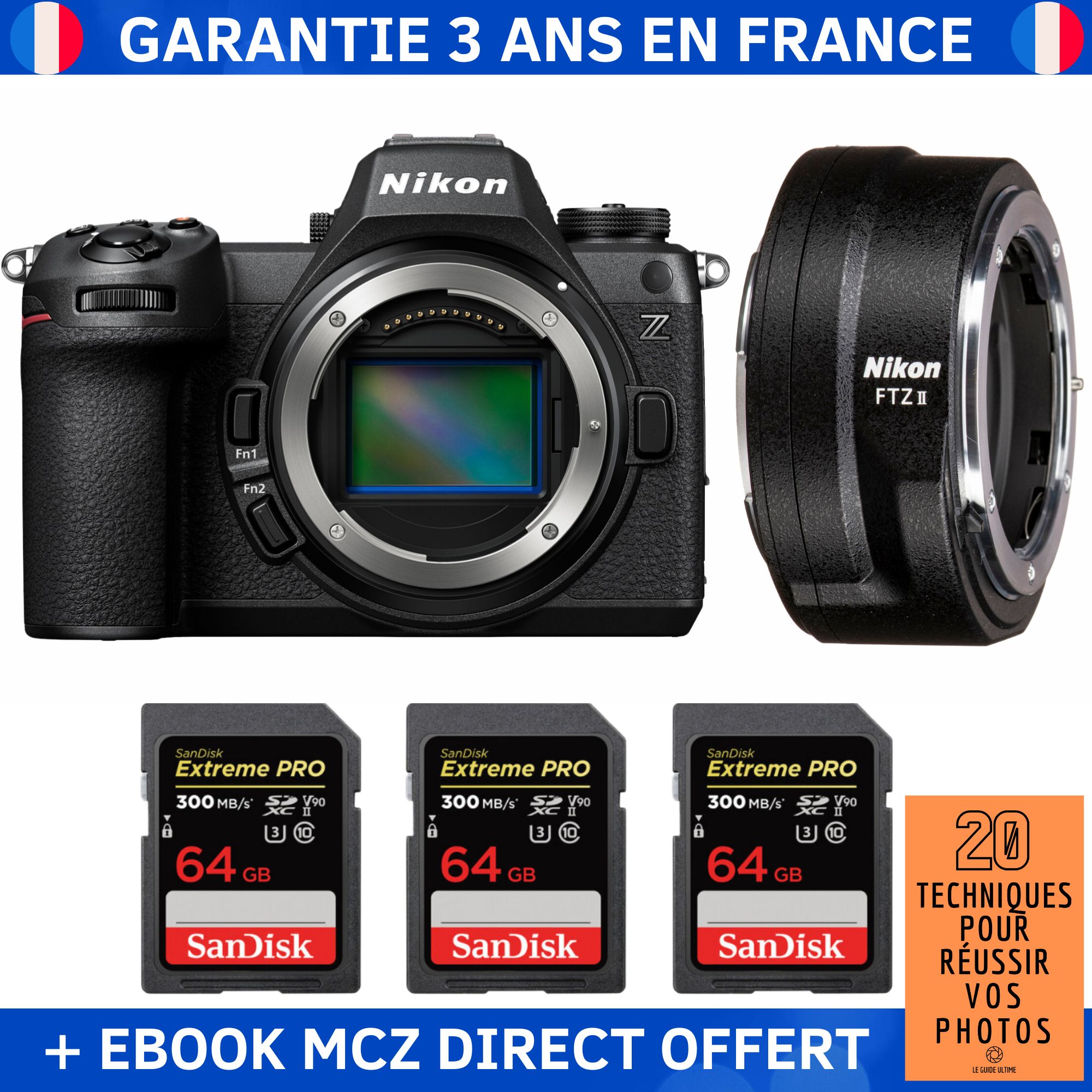 Nikon Z6 III + FTZ II + 3 SanDisk Extreme PRO UHS II SDXC 300 MB/ + Ebook '20 Techniques pour Réussir vos Photos' Appareil Photo Hybride Nikon - vue 3