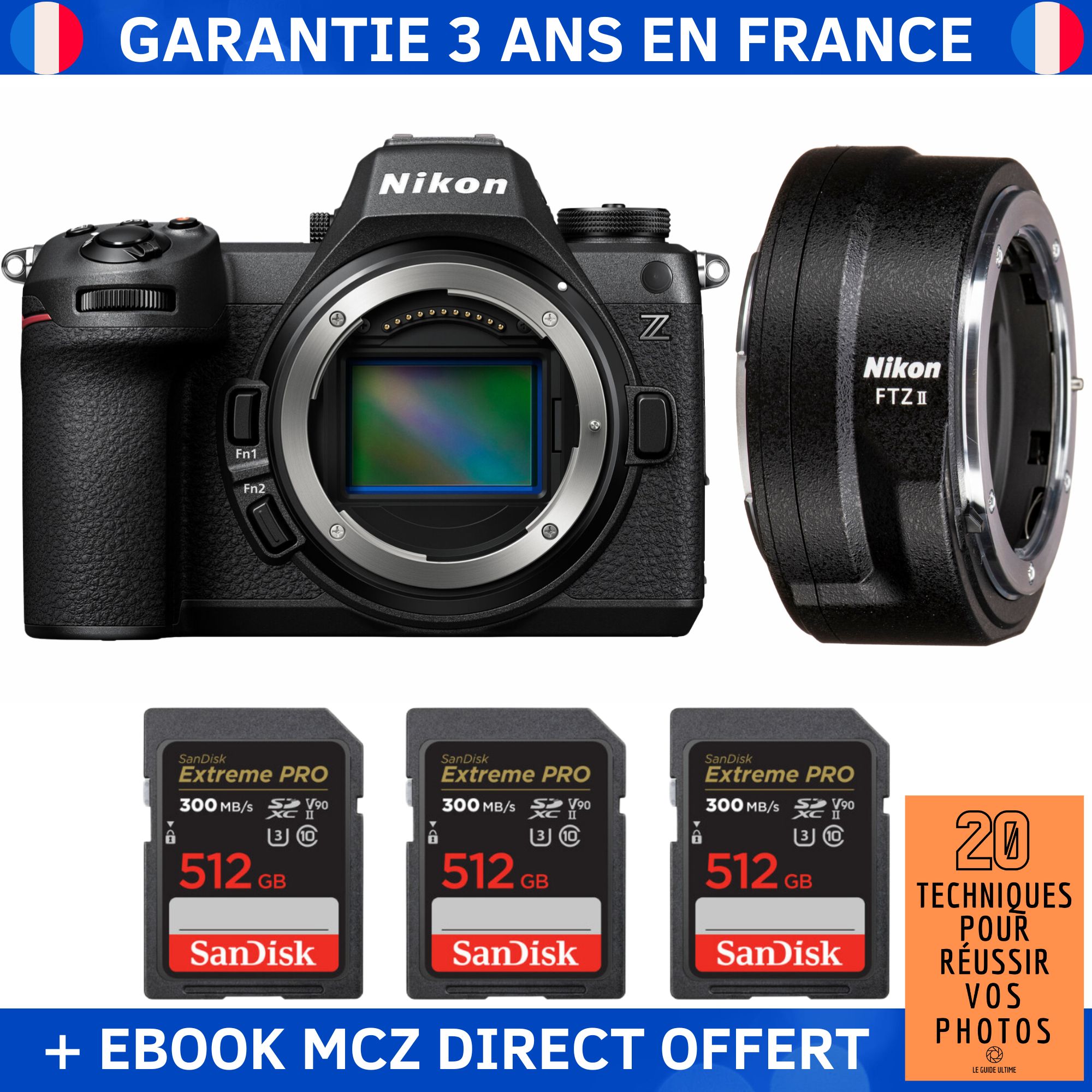 Nikon Z6 III + FTZ II + 3 SanDisk Extreme PRO UHS II SDXC 300 MB/ + Ebook '20 Techniques pour Réussir vos Photos' Appareil Photo Hybride Nikon - vue 2