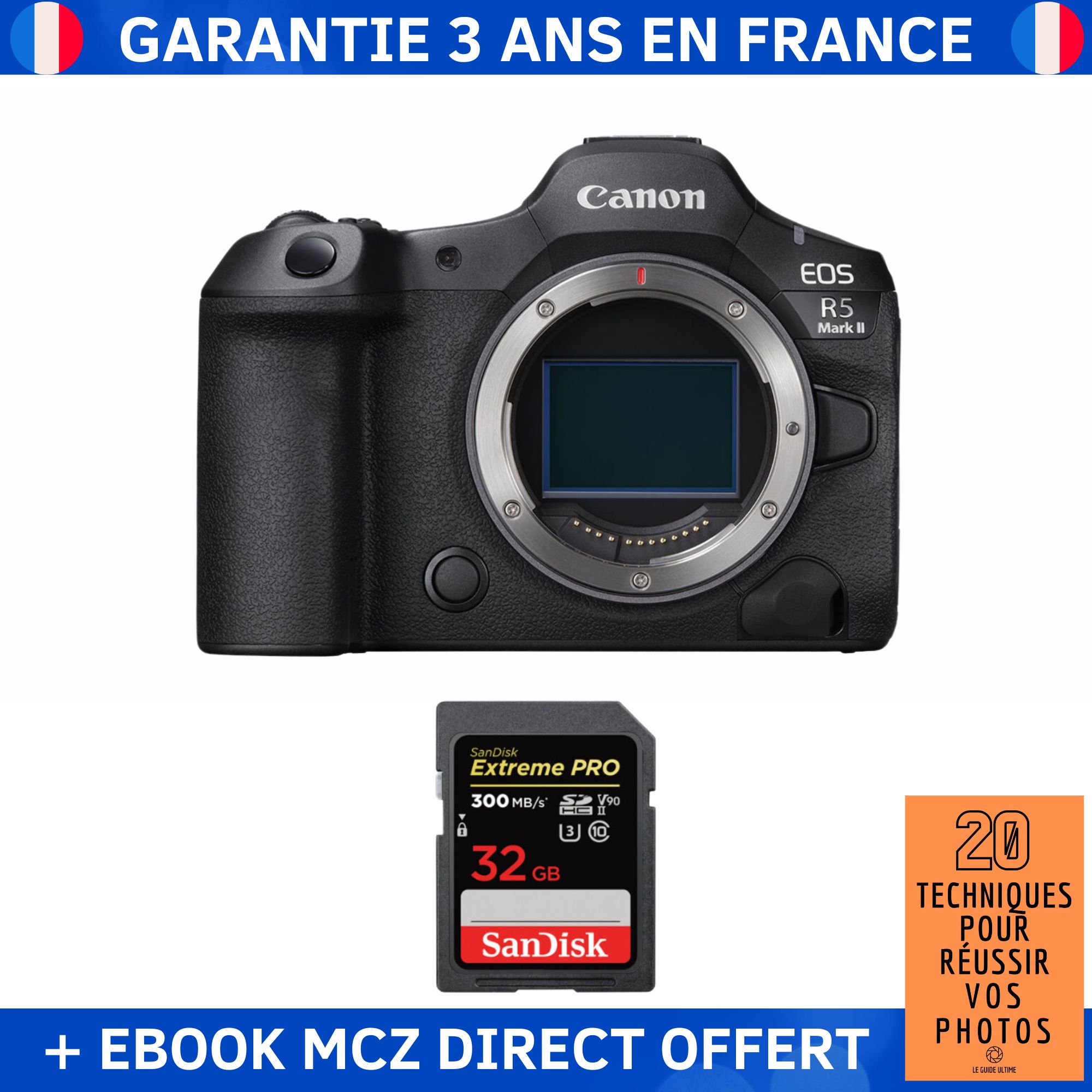 Canon EOS R5 Mark II + 1 SanDisk Extreme PRO UHS II SDXC 300 MB/ + Ebook '20 Techniques pour Réussir vos Photos' Appareil Photo Hybride Canon - vue 5