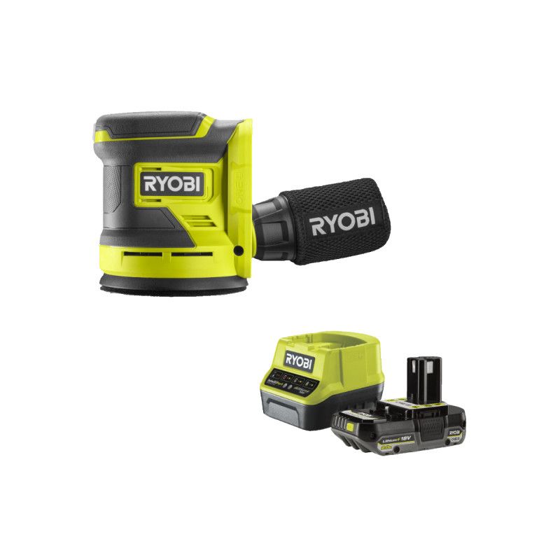 Pack RYOBI Ponceuse excentrique RROS18 0 18V One+ 1 batterie 2.0Ah 1 chargeur rapide RC18120 120 - vue 2