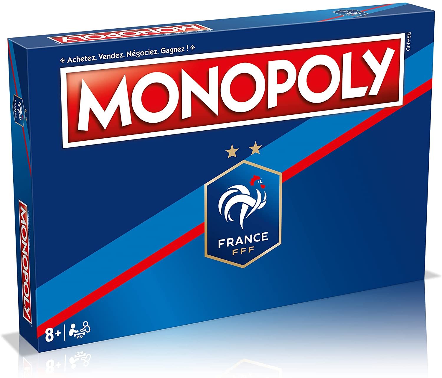 WINNING MOVES MONOPOLY EQUIPE DE France DE FOOT FFF Federation Française de Football Jeu de société 6 joueurs Version française