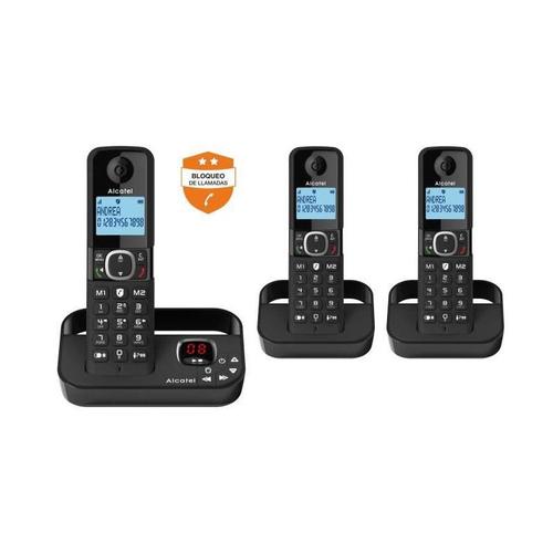 Téléphone Fixe Sans Fil - Alcatel - F860 Voice Trio Noir - Blocage D'Appels Indésirables