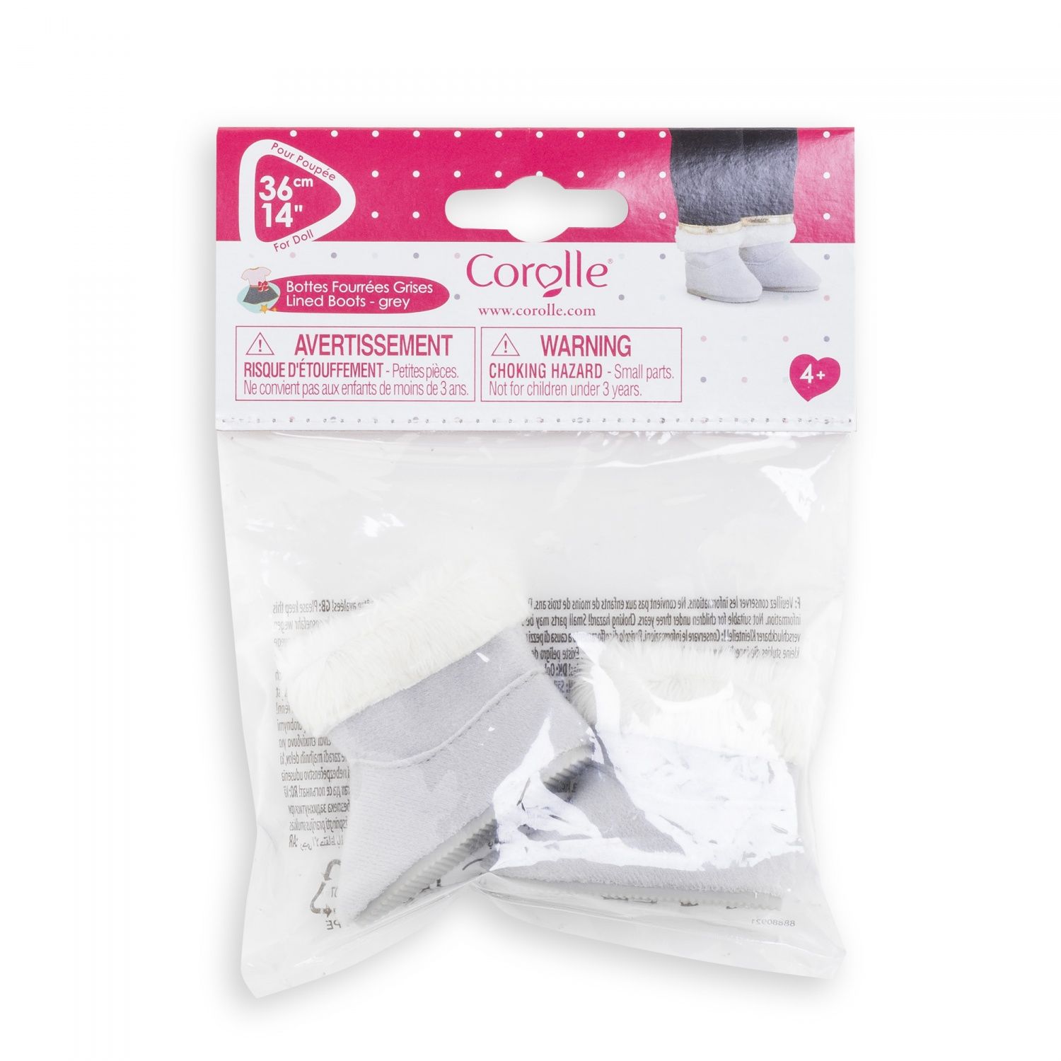 Vêtements pour poupée ma Corolle 36 cm : Bottes fourrées grises Corolle
