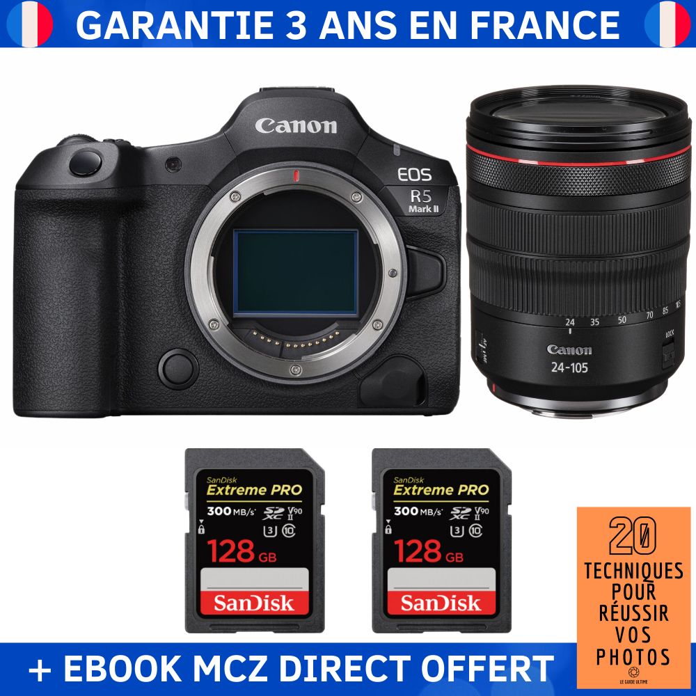 Canon EOS R5 Mark II + RF 24 105mm f4 IS USM + 2 SanDisk Extreme PRO UHS II SDXC 300 MB/ + Ebook '20 Techniques pour Réussir vos Photos' Appareil Photo Hybride Canon - vue 5