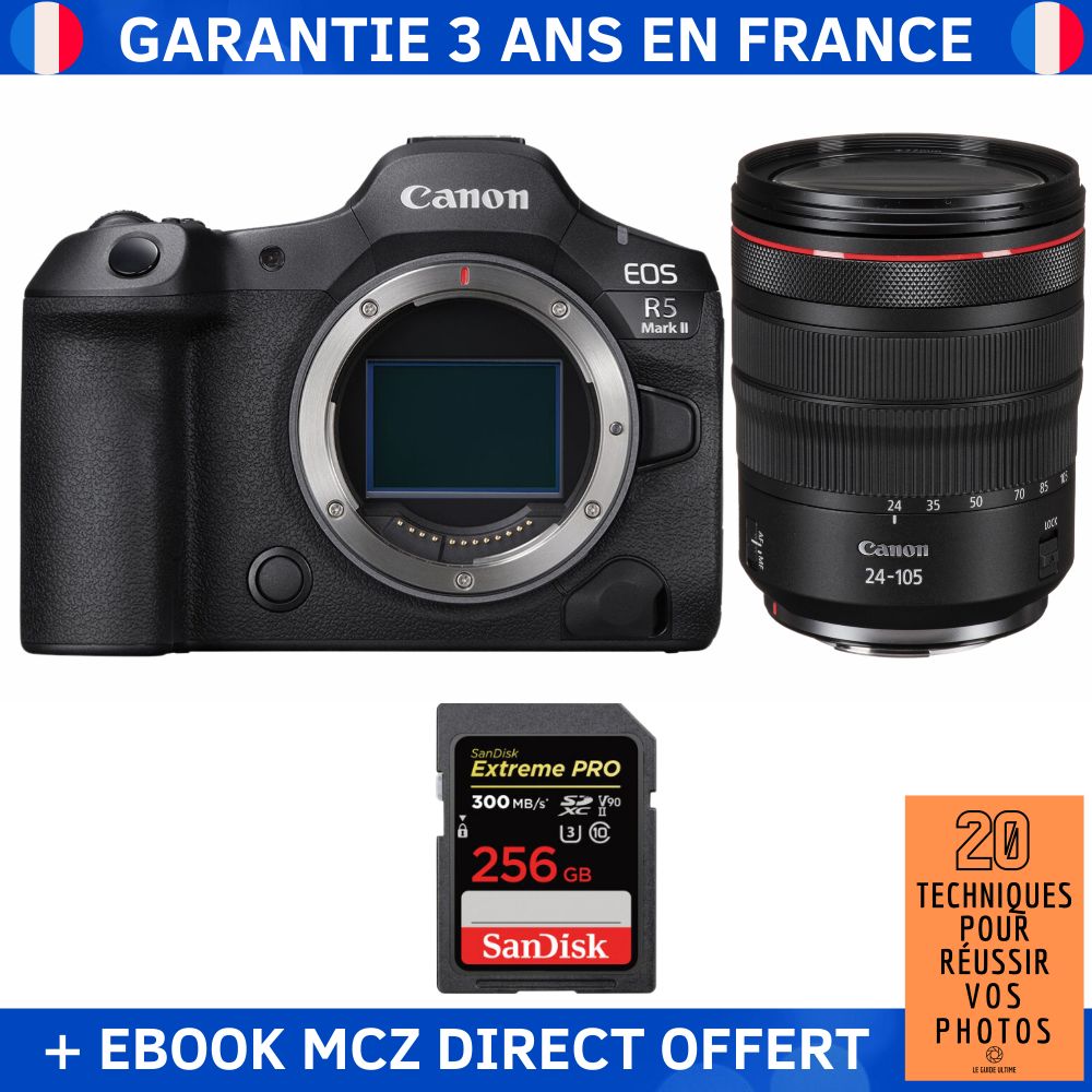 Canon EOS R5 Mark II + RF 24 105mm f4 IS USM + 1 SanDisk Extreme PRO UHS II SDXC 300 MB/ + Ebook '20 Techniques pour Réussir vos Photos' Appareil Photo Hybride Canon - vue 5
