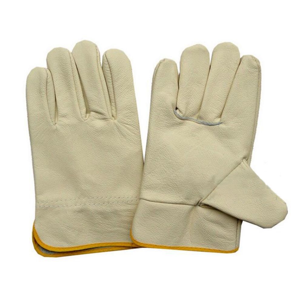 1 psc Mig Welding WELDERS Work Soft Cowhide Leather Plus Gloves 25cm White