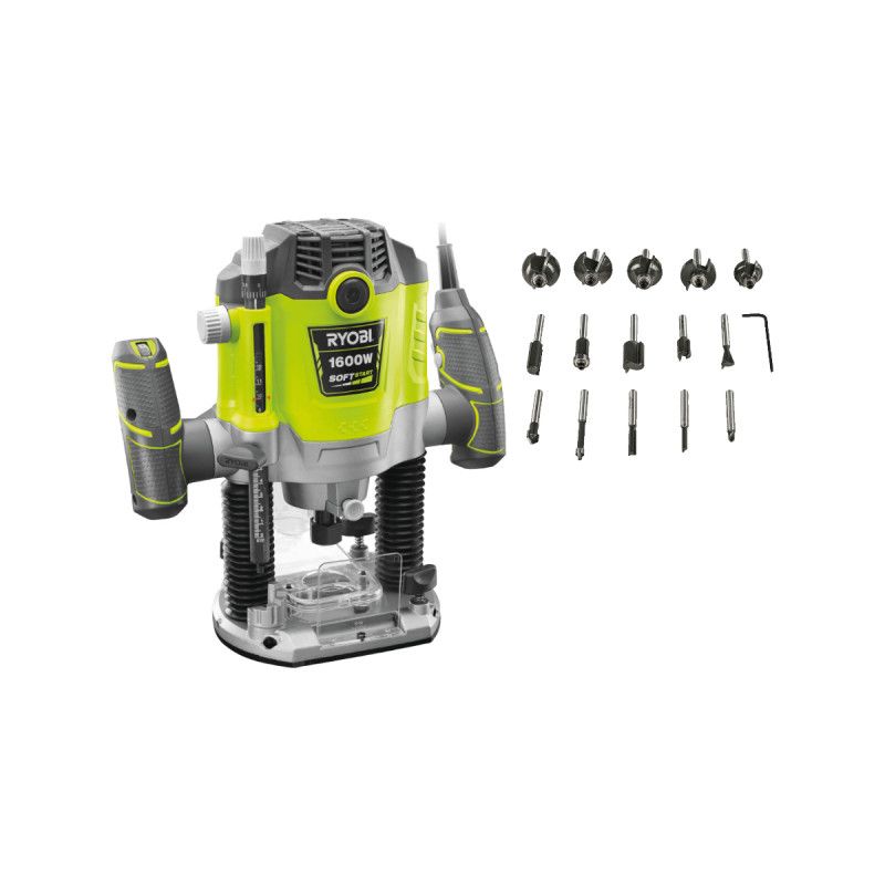 Pack RYOBI Défonceuse électrique RRT1600 K 254mm Coffret 15 fraises panachées RAKRBS15 - vue 2