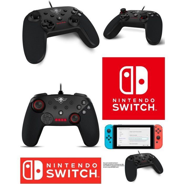 Manette Pro Nintendo Switch Filaire Spirit Of Gamer Switch Pas Cher Cadeau De Noël.